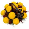 Траурная корзина с жёлтыми хризантемами Creamiest Yellow